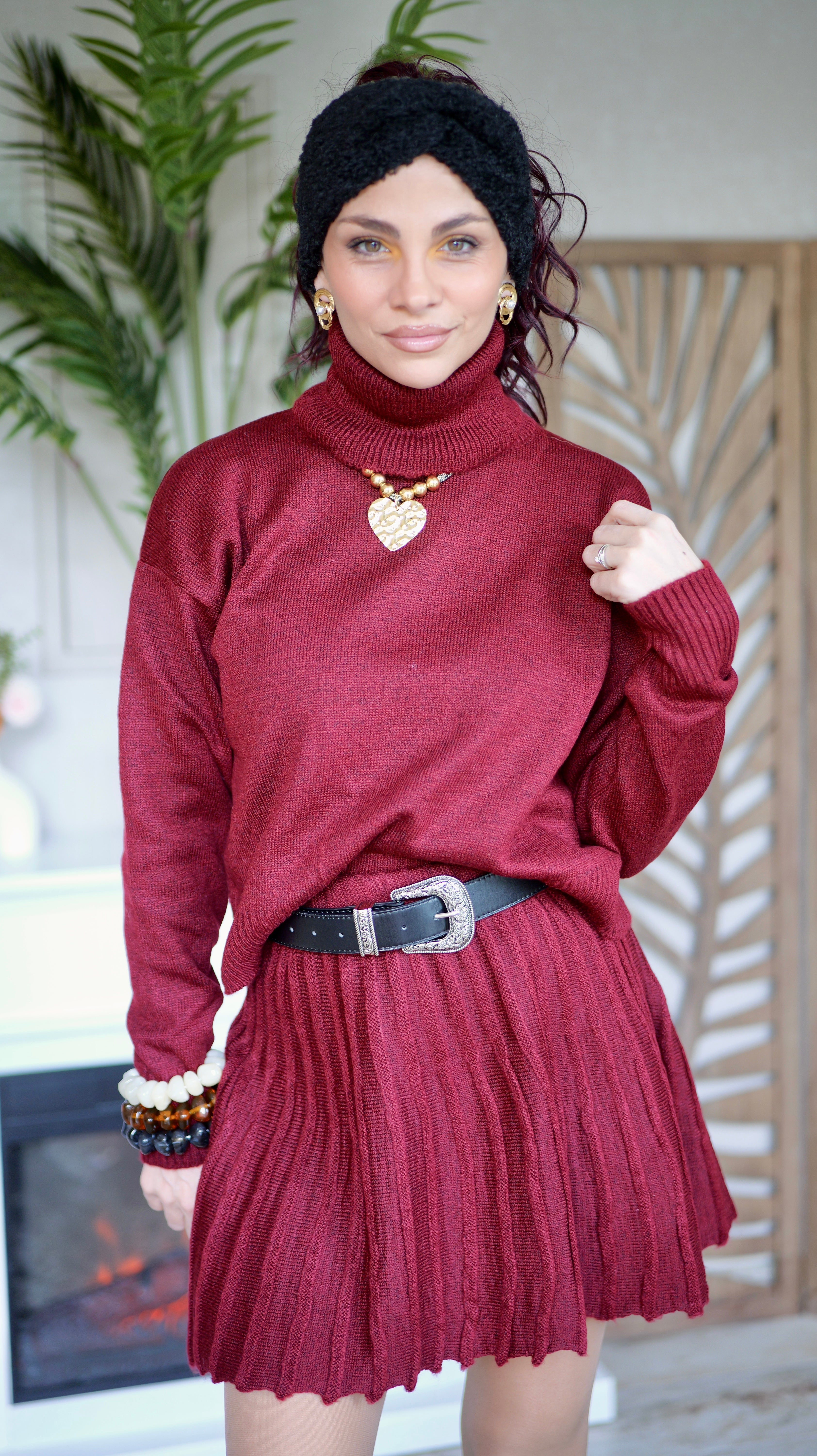 Ensemble Burgundy Chic