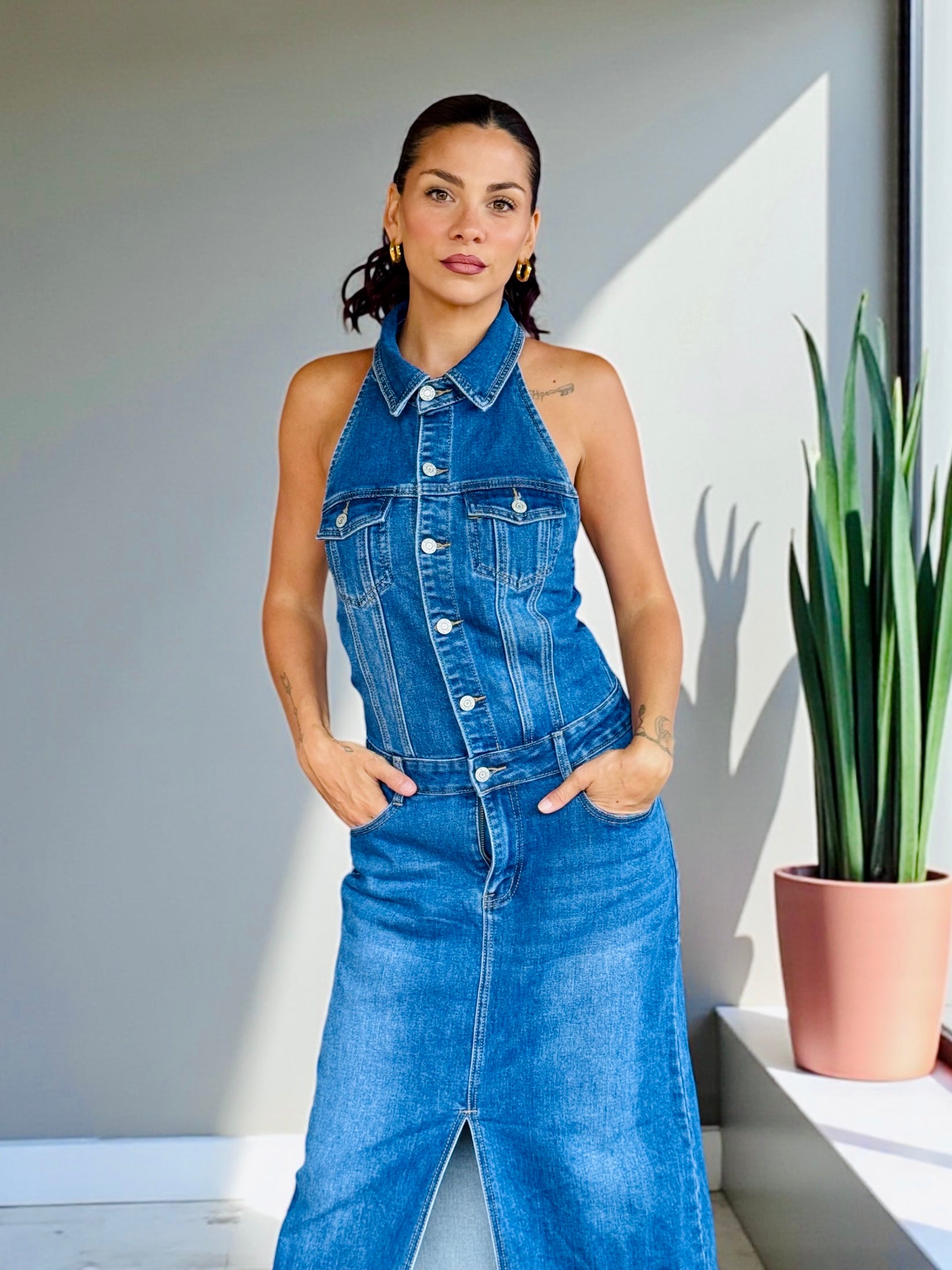 Robe en Jean “Open Back”